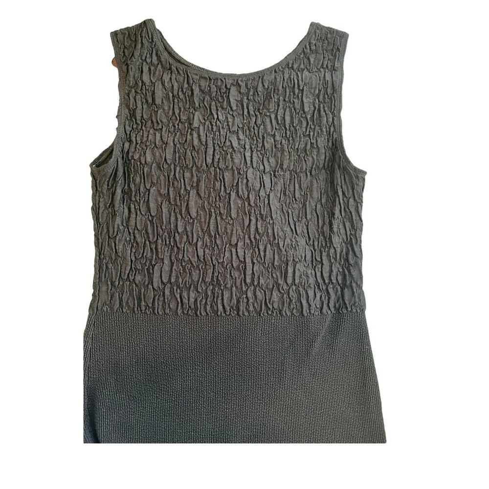 GW Vintage Womens Black Tank Cami Stretch Smocked Blouse Top Sexy Size‎ Sm